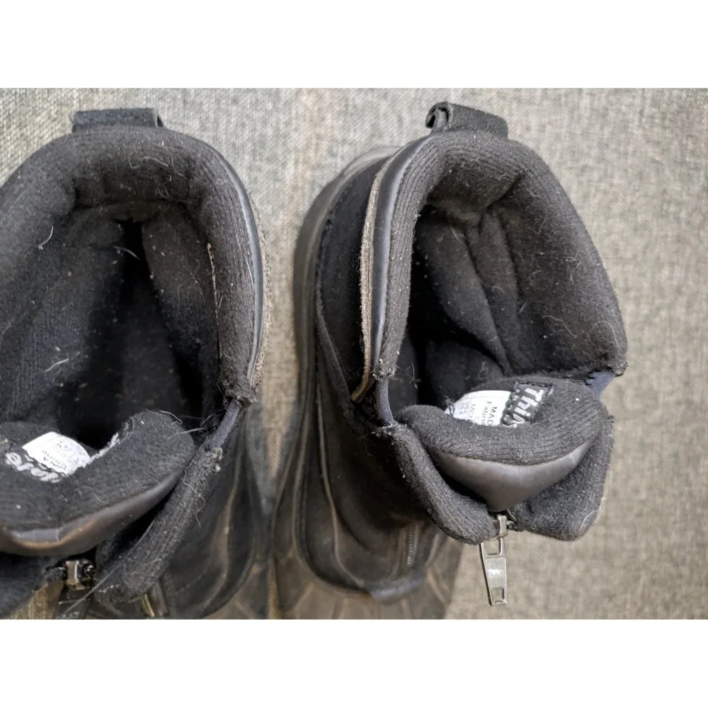 Sorel Thinsulate Zip Up Boots Men's 10.5 Outdoor Winter Snow Shoes Black